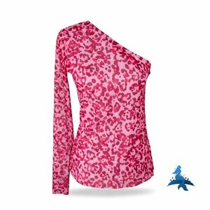 1261 NWT BAUM UND PFERDGARTEN Jamaica One-Shoulder Top – M – Pink Red